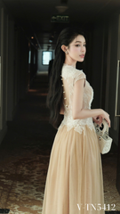 Váy lưới phối ren