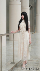 Váy ren bèo cổ