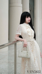 Váy ren bèo cổ