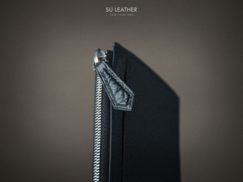 Ví Đựng Thẻ - Da bê Epsom x Da Cá sấu - Black