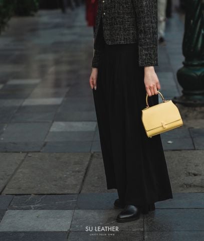 Túi Da Nữ - Monvally - Da Bê Degermann - Yellow