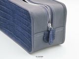 Dopp Kit -Da Cá Sấu Alligator - Nubuck Navy