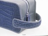 Dopp Kit -Da Cá Sấu Alligator - Nubuck Navy