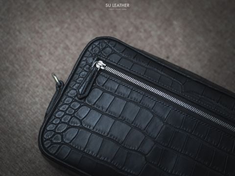 Alligator Mini Clutch - Clutch Da Nam - Alligator Black