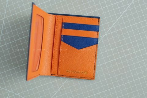 Ví Da Nam - Da Bê Epsom x Da Dê Alran Sully - Navy x Orange