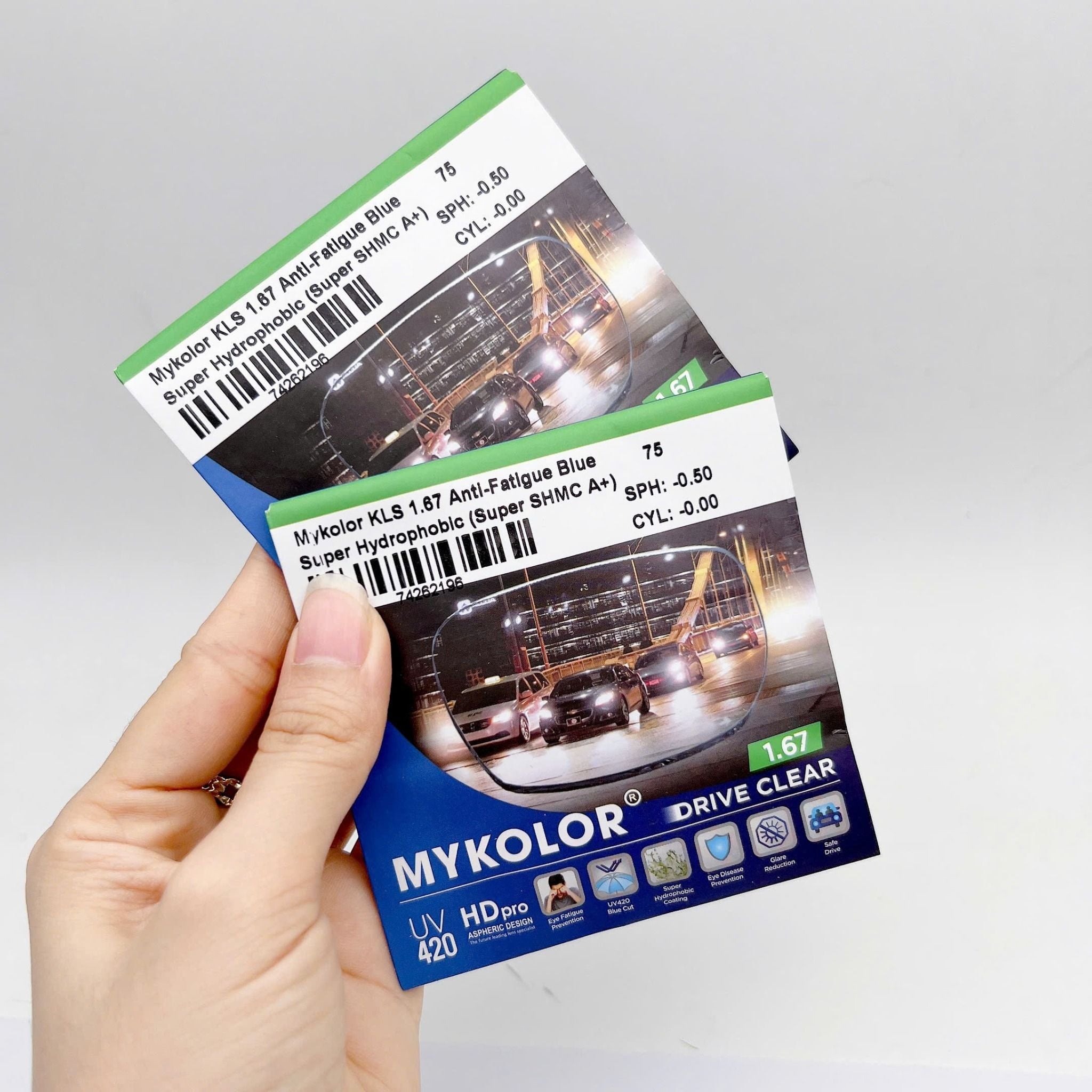  Mykolor KLS 1.67 Anti-Fatigue Blue - Tròng kính, mắt kính cận viễn loạn chính hãng 