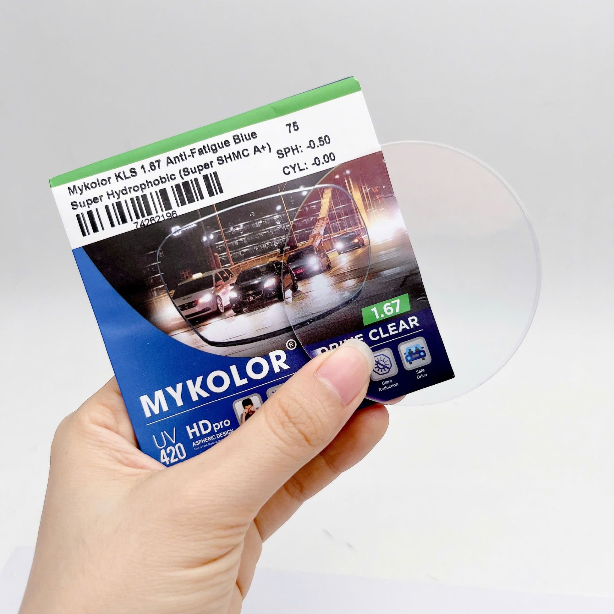  Mykolor KLS 1.67 Anti-Fatigue Blue - Tròng kính, mắt kính cận viễn loạn chính hãng 