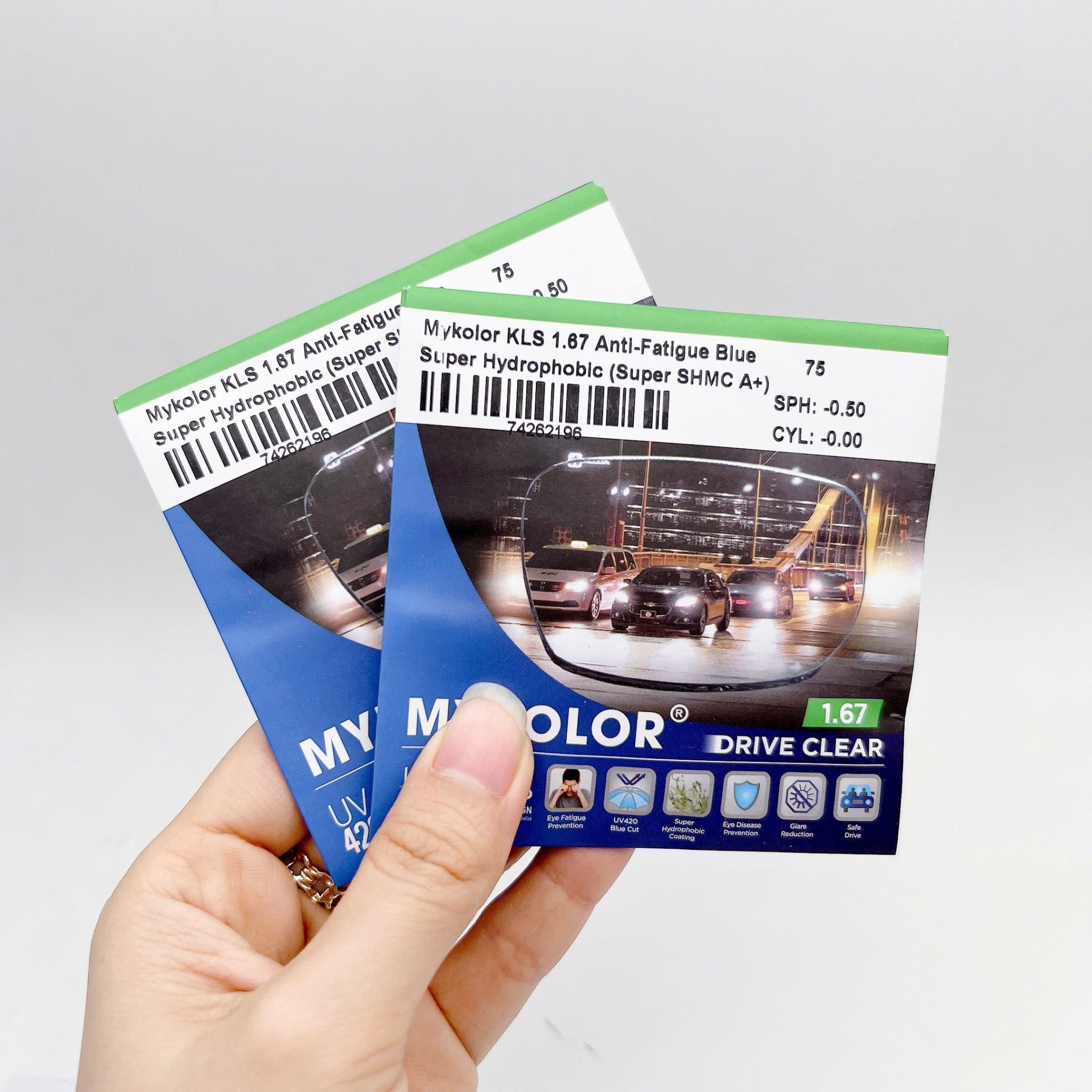  Mykolor KLS 1.67 Anti-Fatigue Blue - Tròng kính, mắt kính cận viễn loạn chính hãng 