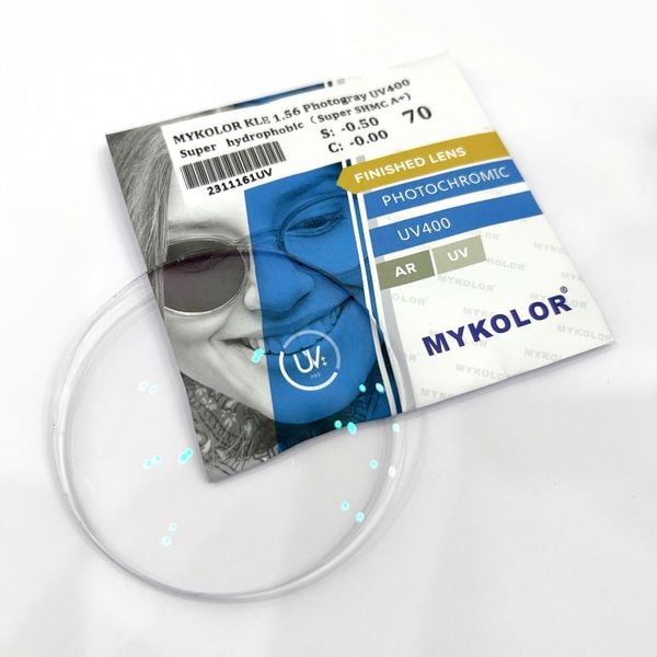  Mykolor KLB 1.56 Photogray.UV400 - Tròng kính đổi màu, mắt kính cận viễn loạn chính hãng 