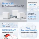  Bộ Phát Wifi Mesh Mercusys Halo H30 3 Pack Chuẩn Tốc Độ AC1200Mbps 