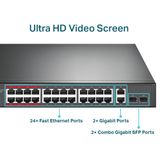  TL-SL1226P 24-Port 10/100Mbps + 2-Port Gigabit Unmanaged PoE+ Switch 