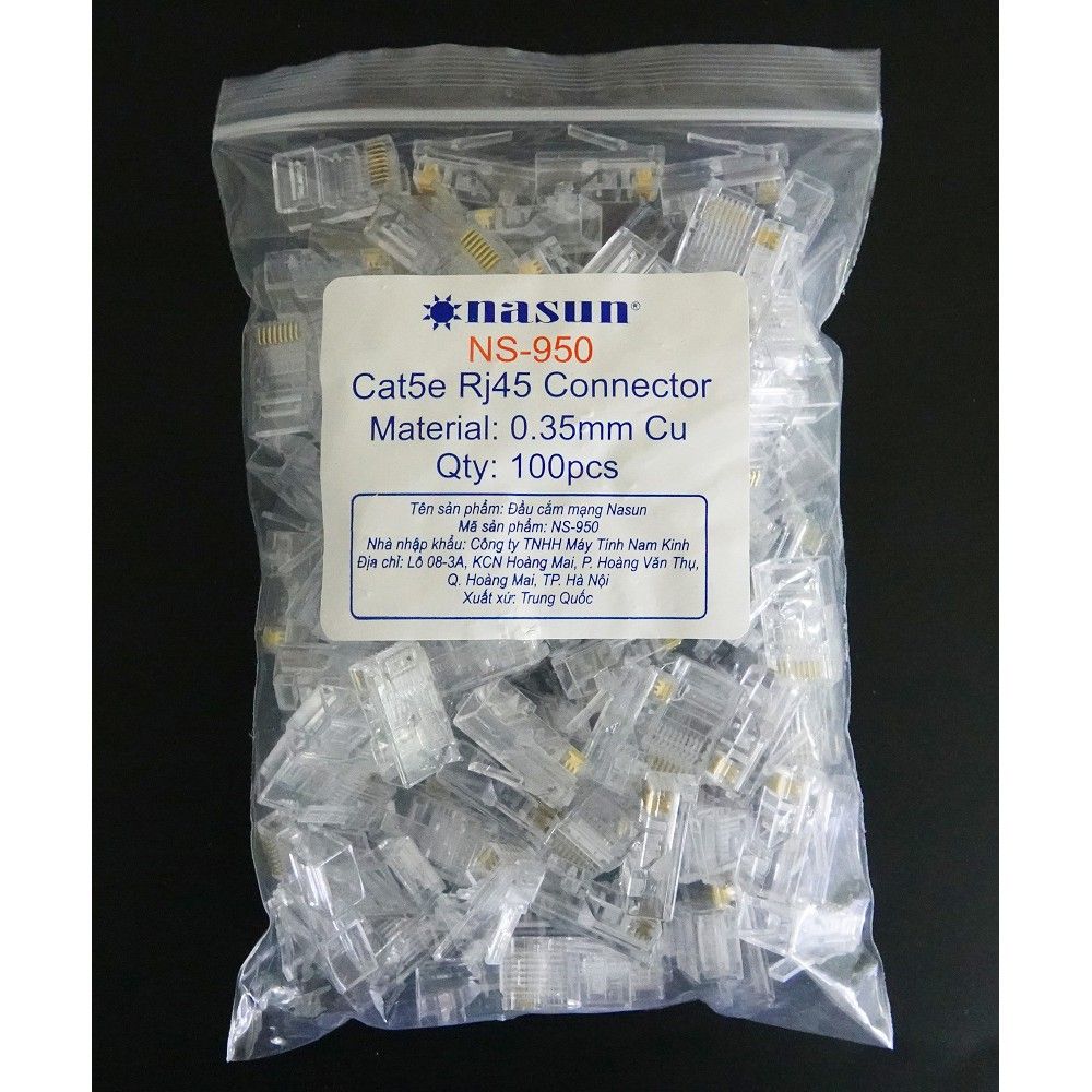  Hạt mạng Nasun NS-950 chân cắm dày 0.35mm Đồng nguyên chất, túi 100 hạt 