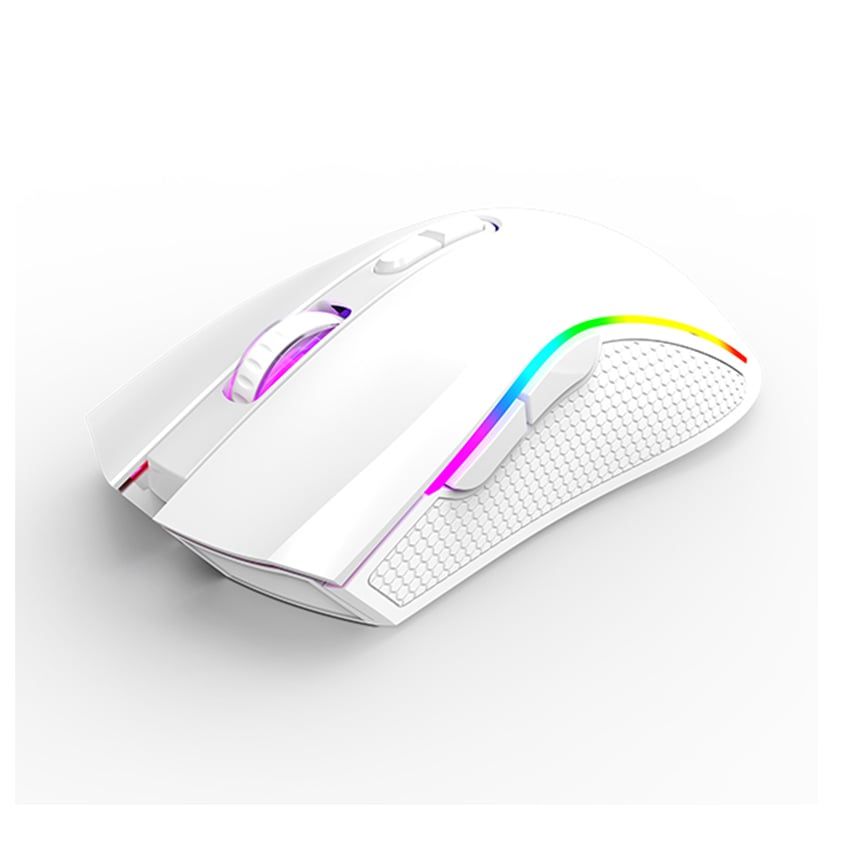  Chuột gaming không dây Edra EM624W trắng (USB Wireless 2.4Ghz/Bluetooth/RGB/Huano switch) 