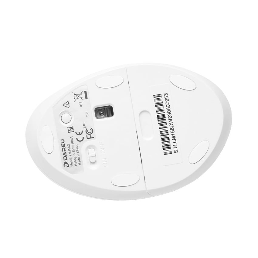  Chuột không dây DAREU LM158D White (Bluetooth và Wireless 2.4G) 