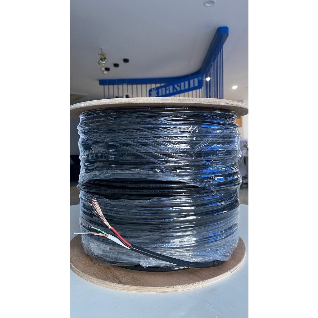  Dây mạng 4 lõi + LIỀN NGUỒN NASUN NS-762 2 LỚP VỎ BỌC 