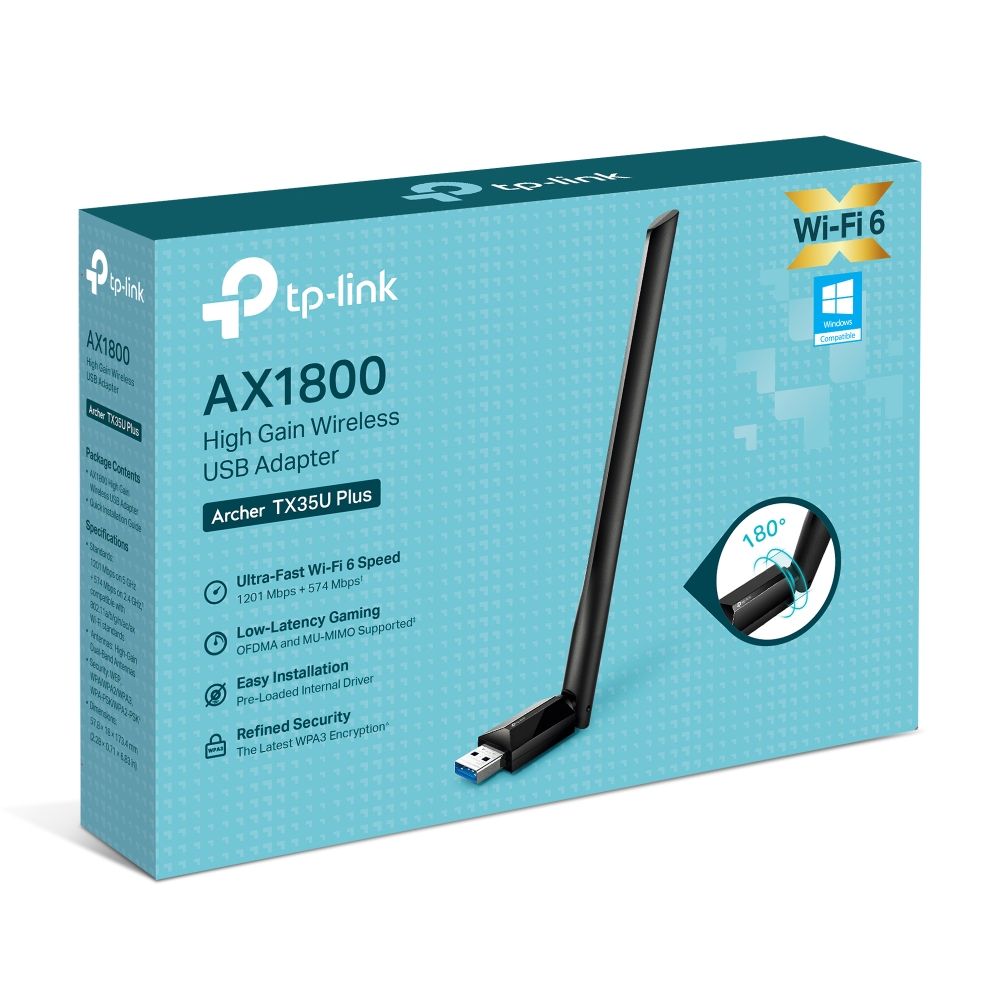  Archer TX35U Plus Adapter USB Wi-Fi AX1800 Hiệu Suất Cao 