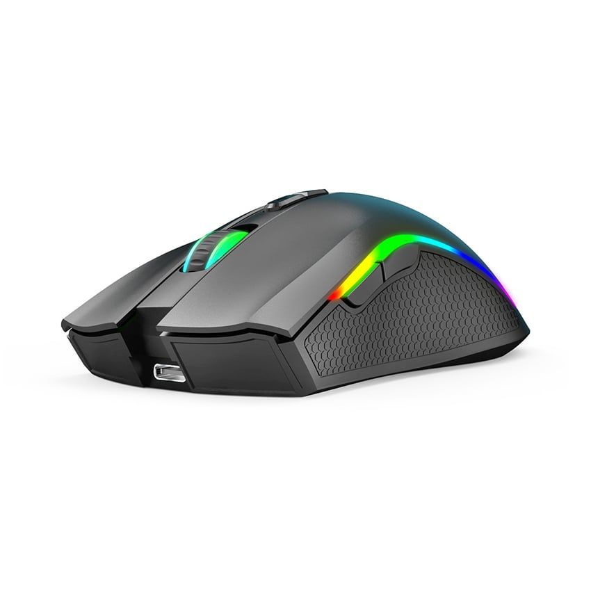  Chuột Gaming không dây Edra EM624W Đen (USB Wireless 2.4Ghz/Bluetooth/RGB/Huano switch) 