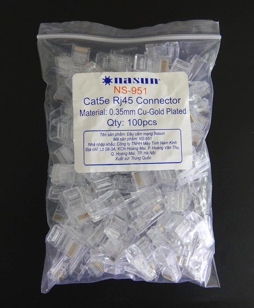  Hạt mạng Nasun NS-951 chân cắm dày 0.35mm Đồng nguyên chất, túi 100 hạt 