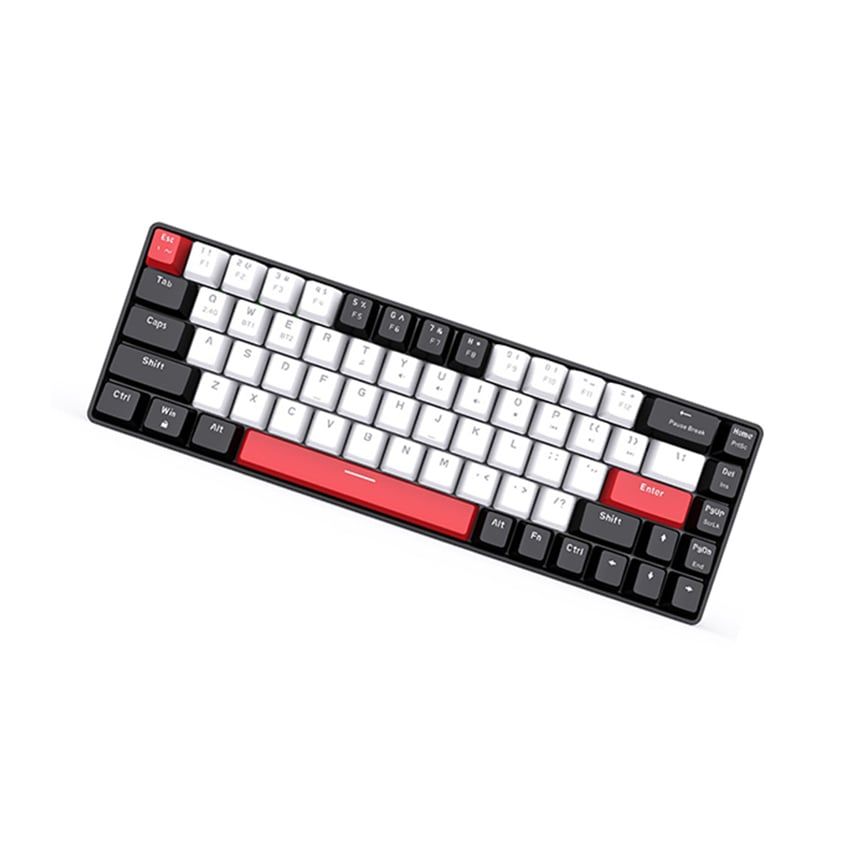  Bàn phím cơ không dây EDRA EK368L Black White Blue switch (Bluetooth, Wireless 2.4G) 