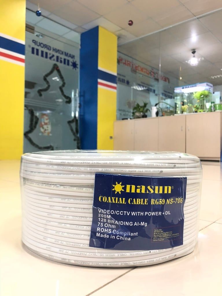  Cáp đồng trục LIỀN NGUỒN 2C + DẦU CHỐNG ẨM RG59 Nasun NS-706 