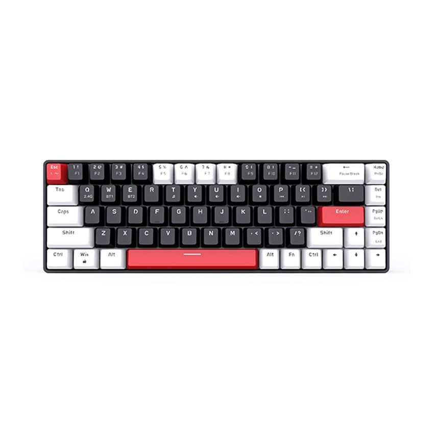  Bàn phím cơ không dây EDRA EK368L White Black Brown switch (Bluetooth, Wireless 2.4G) 