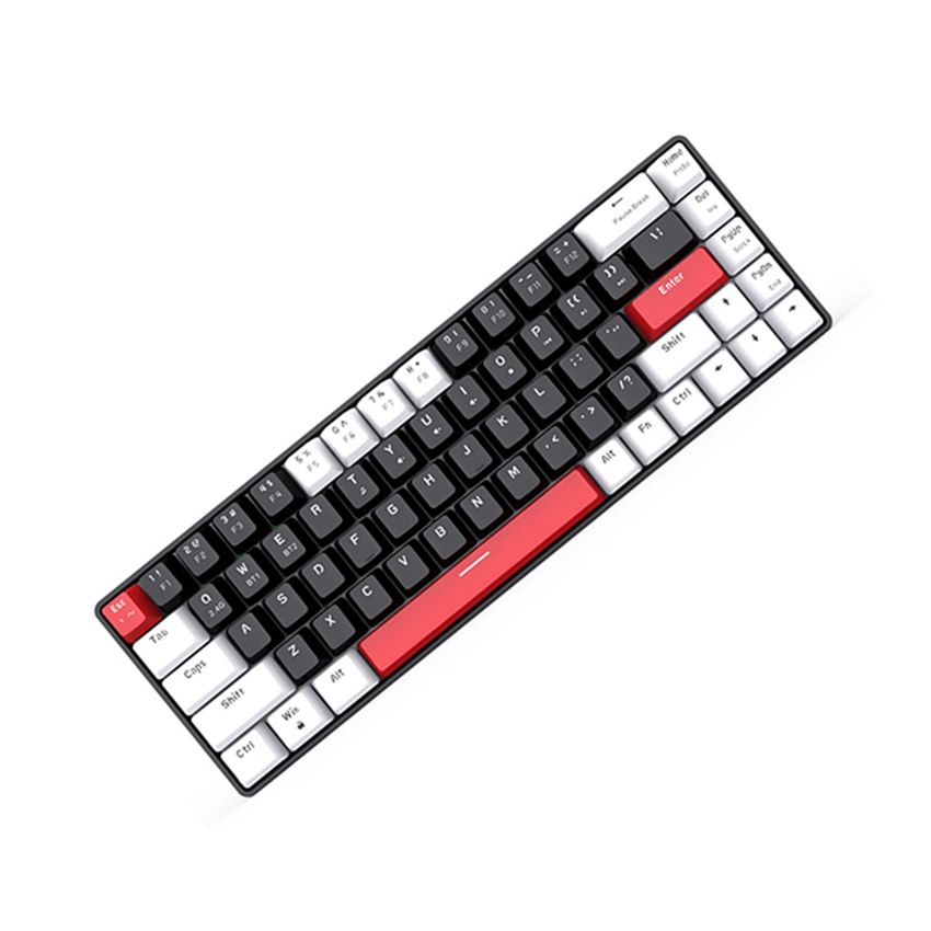  Bàn phím cơ không dây EDRA EK368L White Black Brown switch (Bluetooth, Wireless 2.4G) 