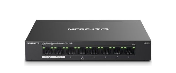  Switch 8 Cổng Gigabit với 7 Cổng PoE+ Mercusys MS108GP 