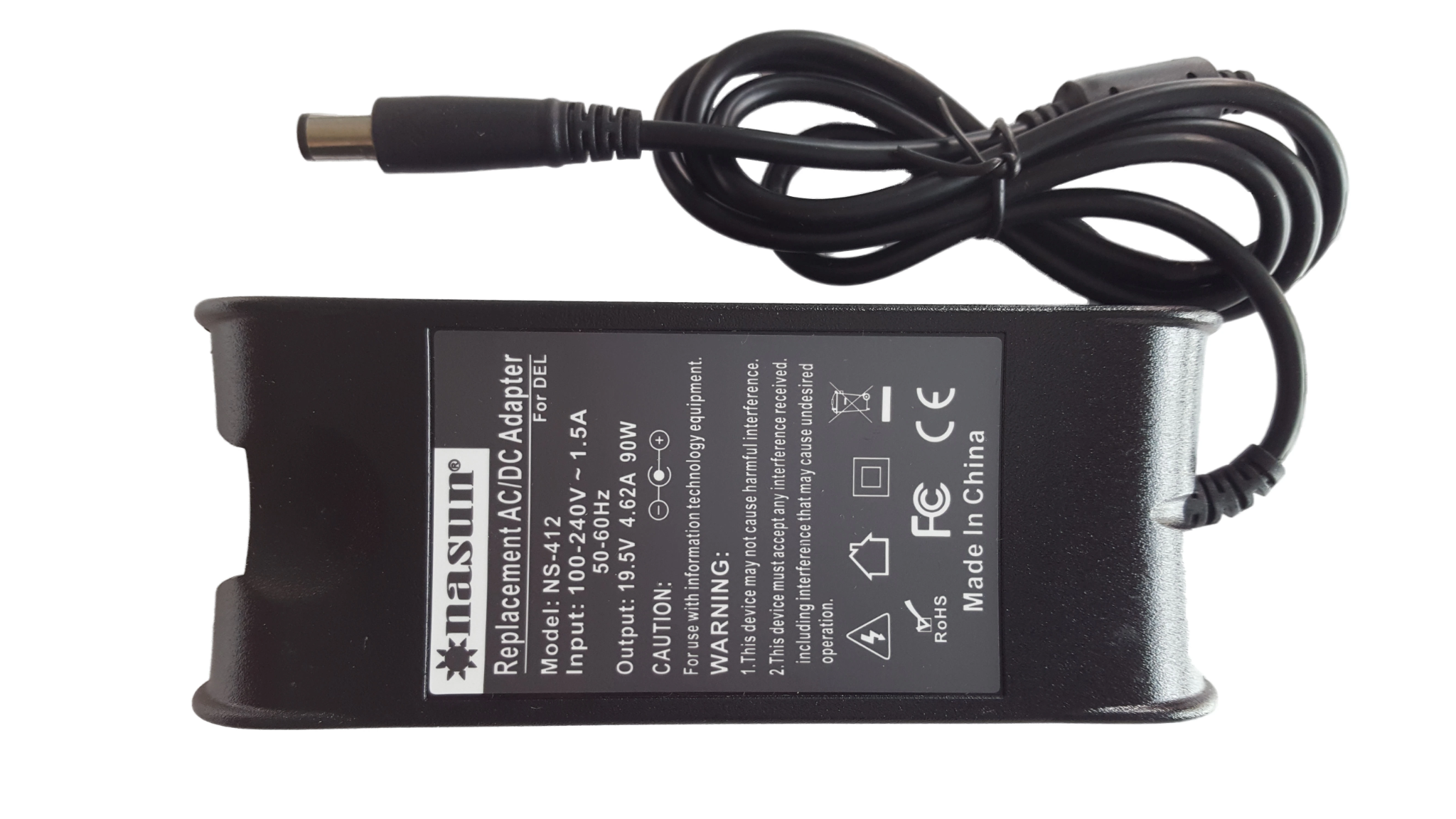  Sạc laptop NASUN For DELL  19.5V-4.62A (90W)  Model NS-412 