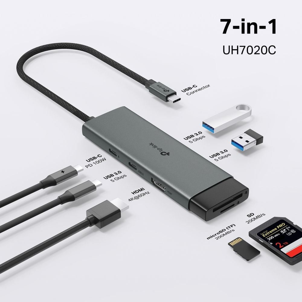  UH7020C Hub USB Type-C 7 cổng 