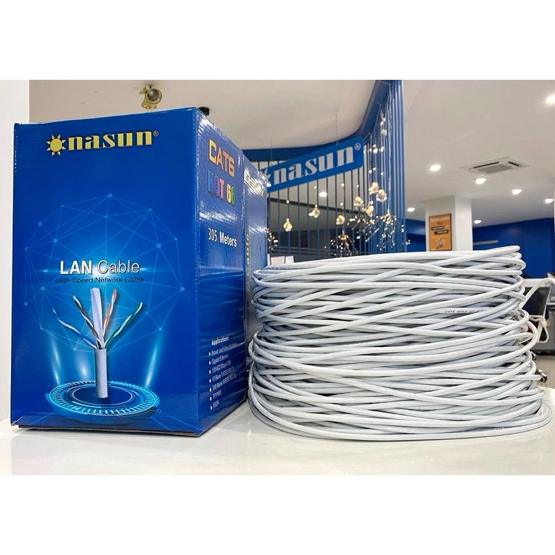  Dây mạng UTP Cat6 NASUN HOT-66  Dây màu trắng 