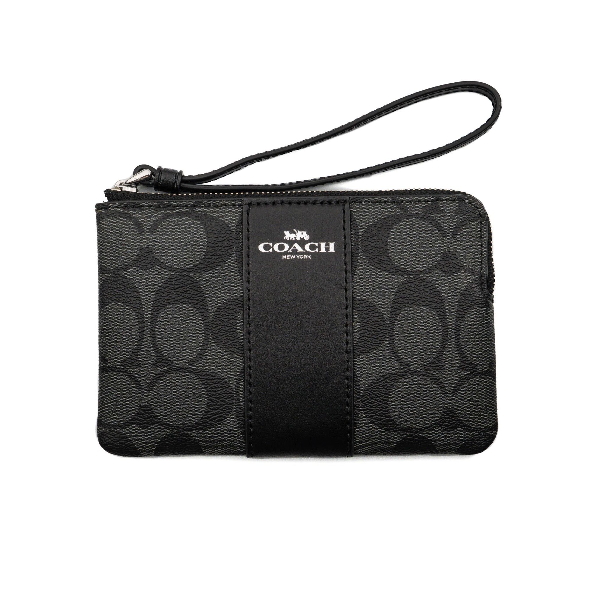  VÍ COACH CORNER ZIP WRISTLET SIGNATURE CANVAS 
