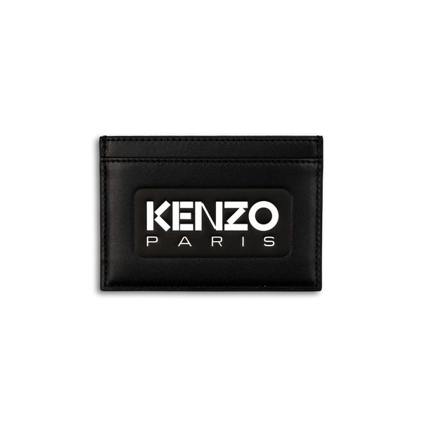  VÍ ĐỰNG THẺ CARD HOLDER KENZO LEATHER LOGO - PATCH MÀU ĐEN 