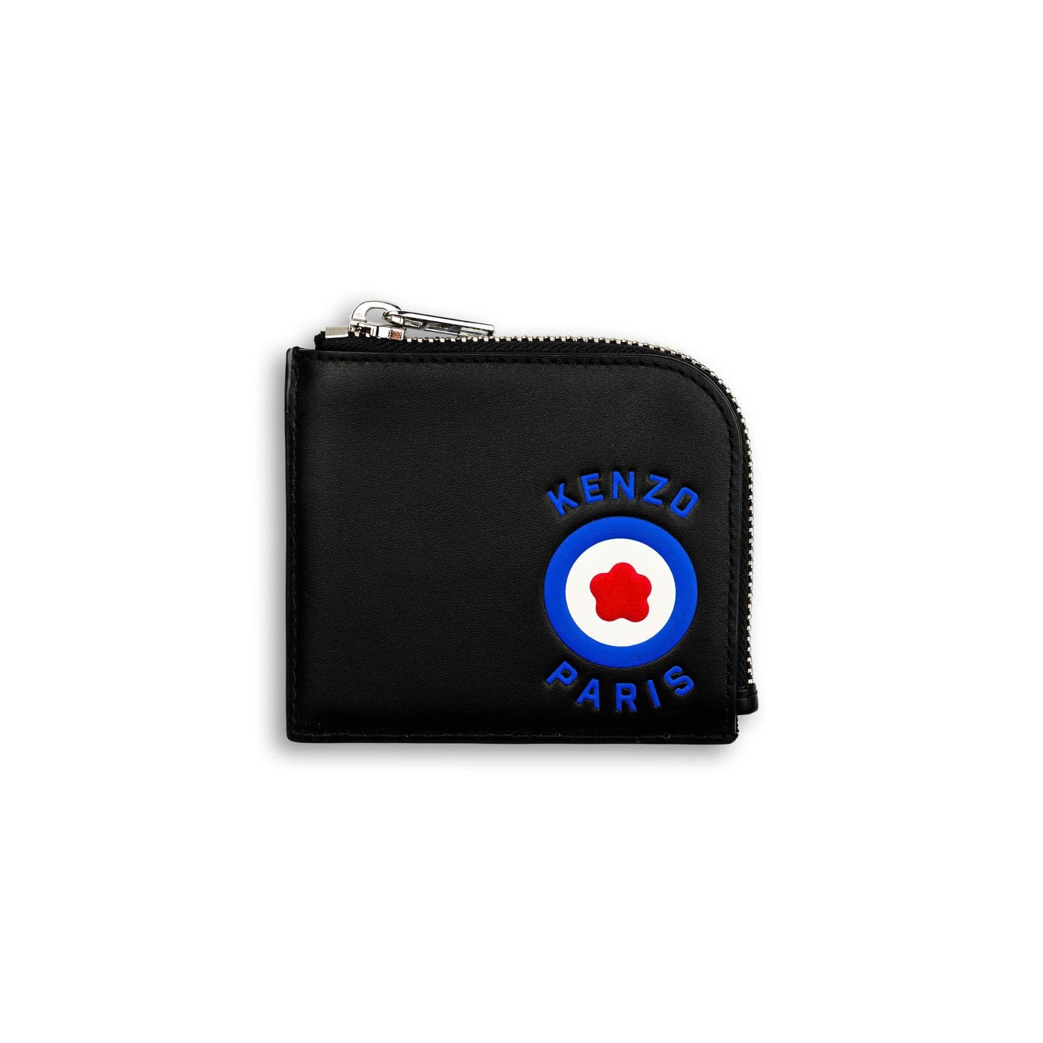  VÍ ĐỰNG THẺ CARD HOLDER KENZO TARGET ZIPPED LEATHER WALLET - BLACK  