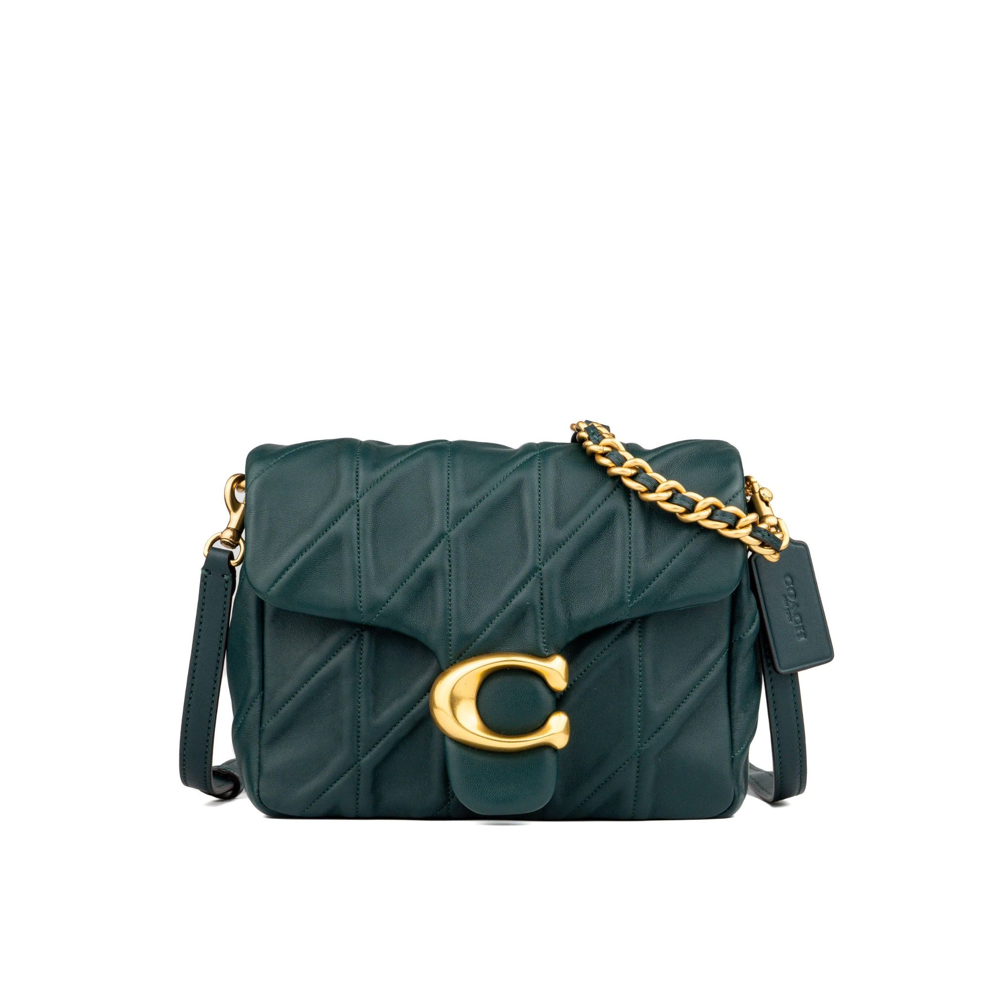  TÚI COACH TIMES SQUARE TABBY SHOULDER BAG 17 WITH QUILTING MÀU XANH RÊU ''CW628'' 