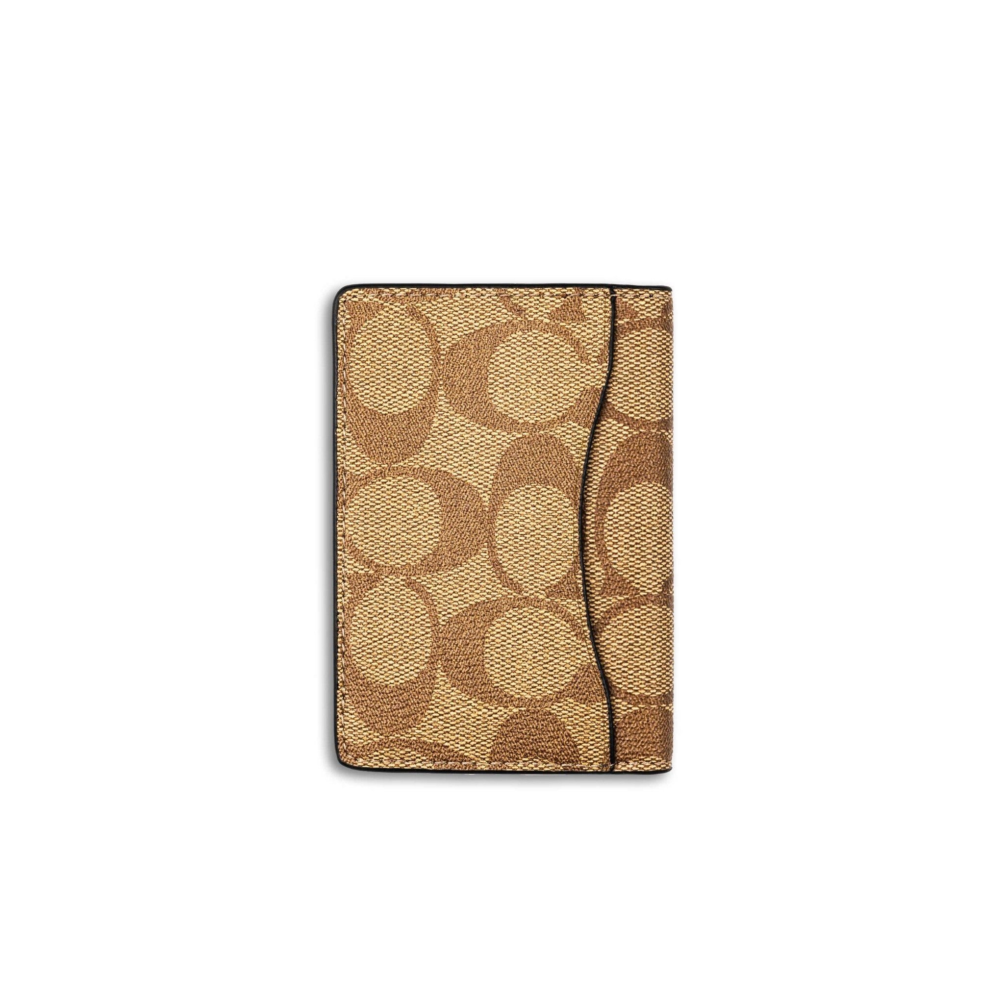  VÍ CARD COACH SLIM WALLET IN SIGNATURE CANVAS HỌA TIẾT CHỮ C ĐEN ''JNCMCI'' 