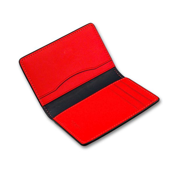  VÍ CARD COACH SLIM WALLET IN SIGNATURE CANVAS HỌA TIẾT CHỮ C XANH LÒNG ĐỎ 