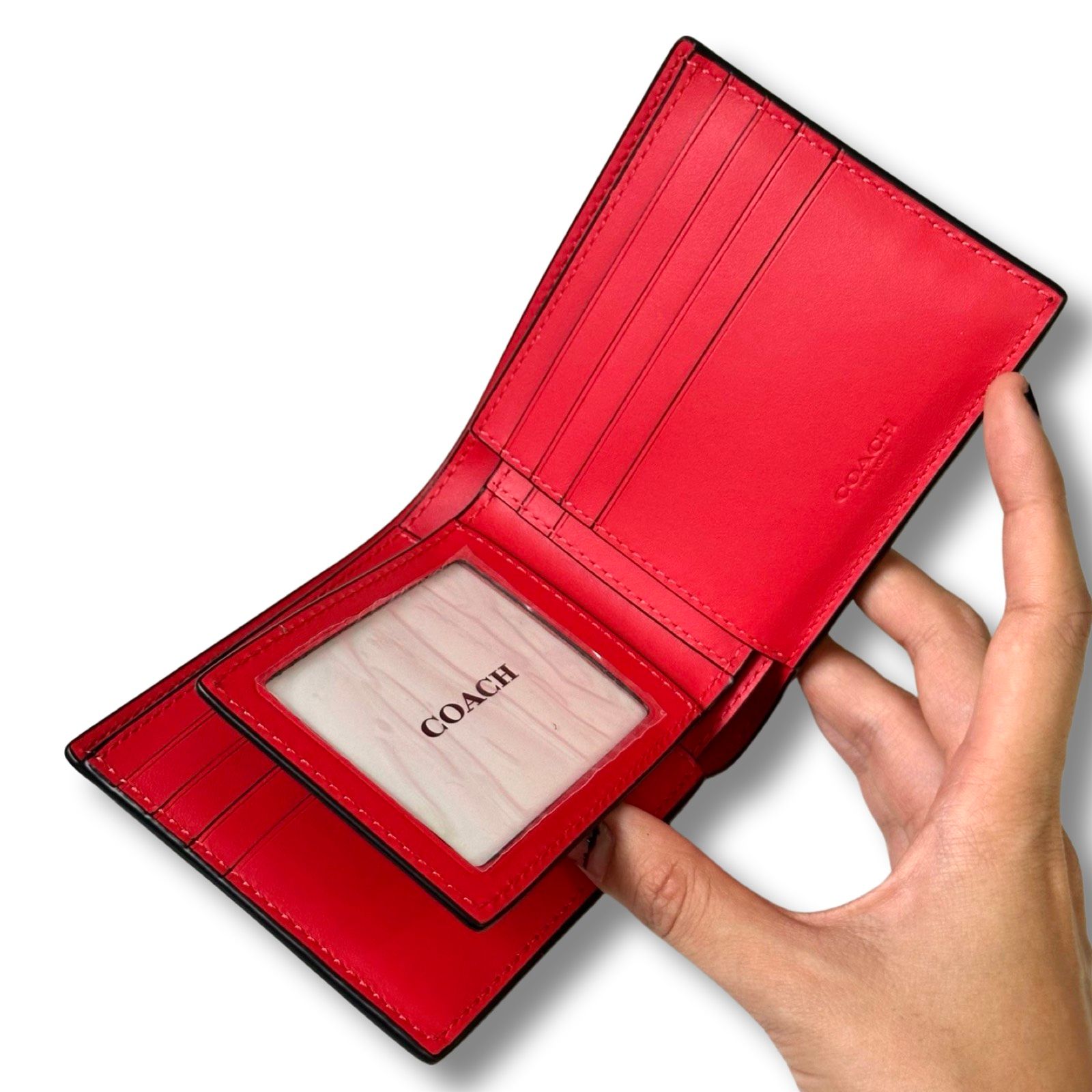  Ví Coach Nam 3-In-1 In Signature Color Block Màu Nâu Họa Tiết C Đỏ 