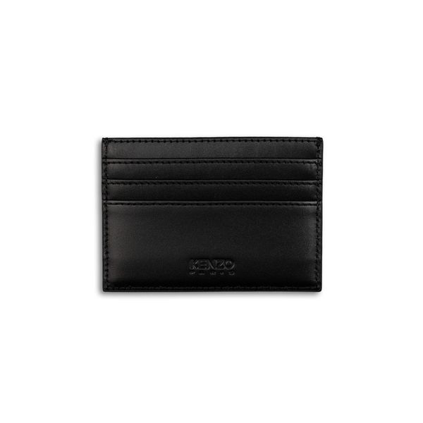  VÍ ĐỰNG THẺ CARD HOLDER KENZO LEATHER LOGO - PATCH MÀU ĐEN 