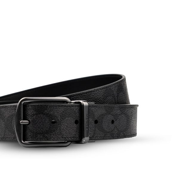 THẮT LƯNG COACH HARNESS BUCKLE CUT TO SIZE REVERSIBLE (MONOGRAM BLACK) 