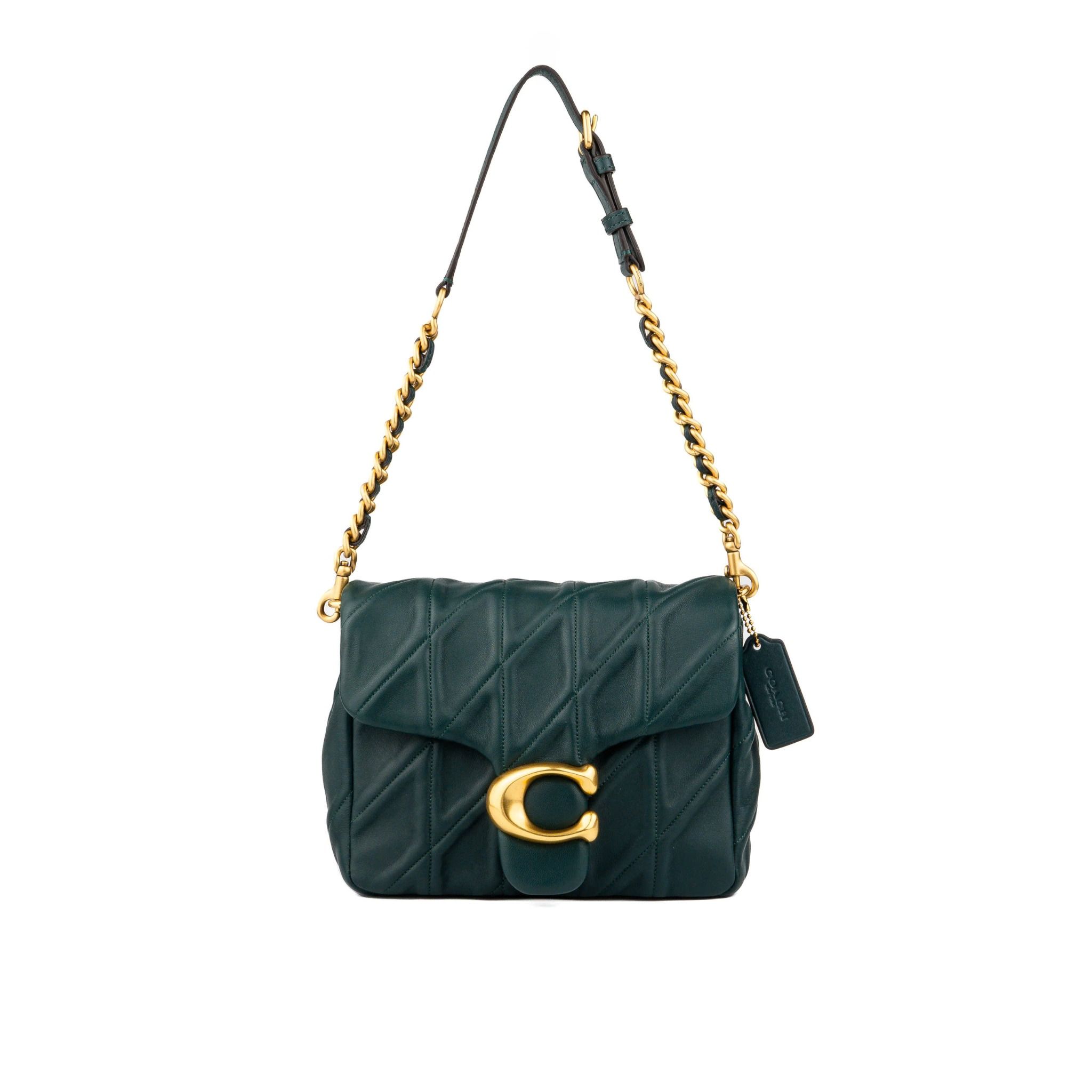  TÚI COACH TIMES SQUARE TABBY SHOULDER BAG 17 WITH QUILTING MÀU XANH RÊU ''CW628'' 