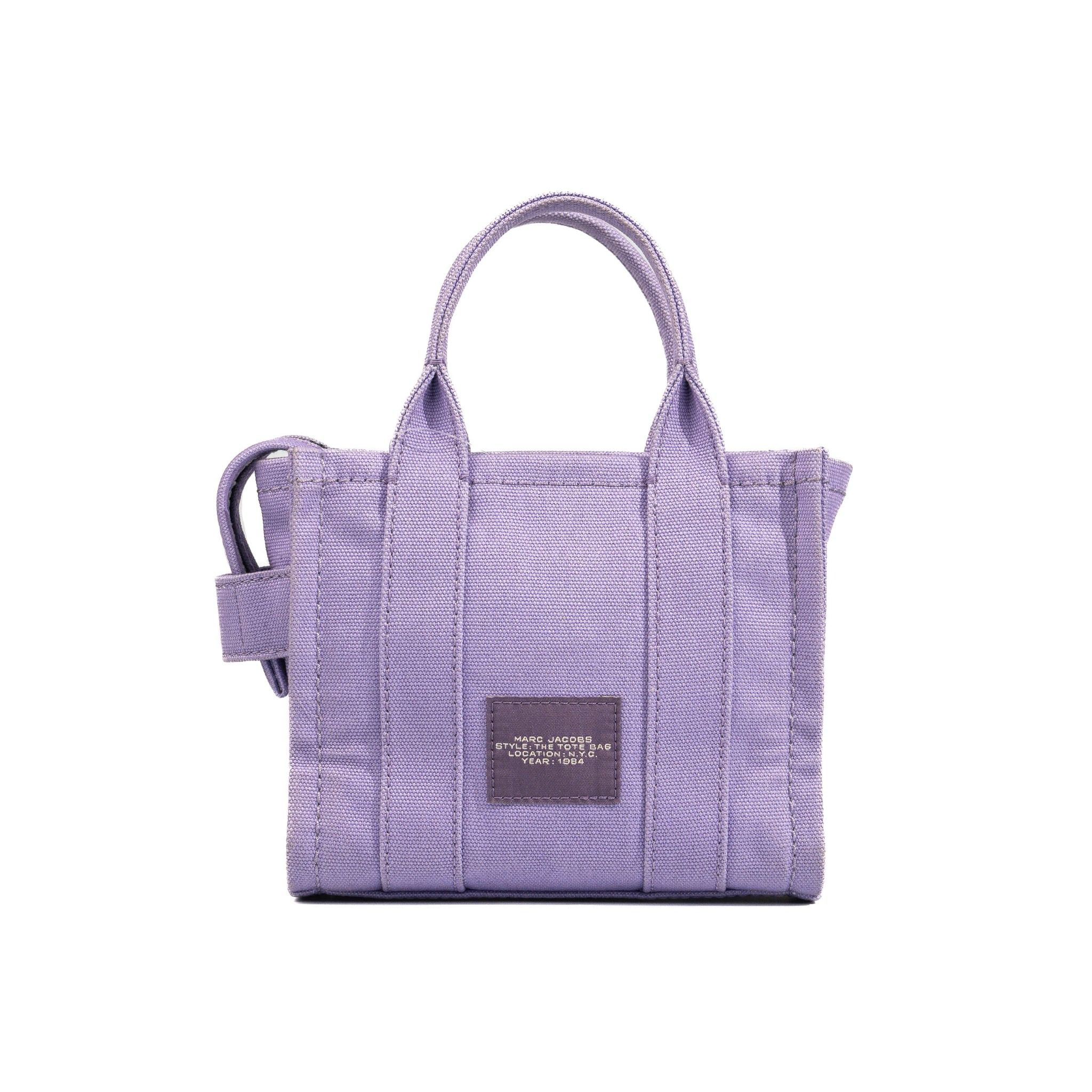  TÚI MARC JACOBS BEIGE CANVAS THE TOTE BAG SIZE SMALL MÀU TÍM 