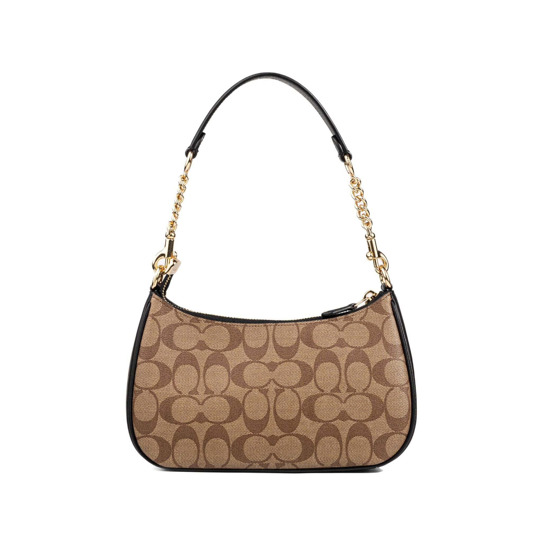  TÚI COACH TERI SHOULDER BAG IN SIGNATURE CANVAS MÀU NÂU NHẠT 