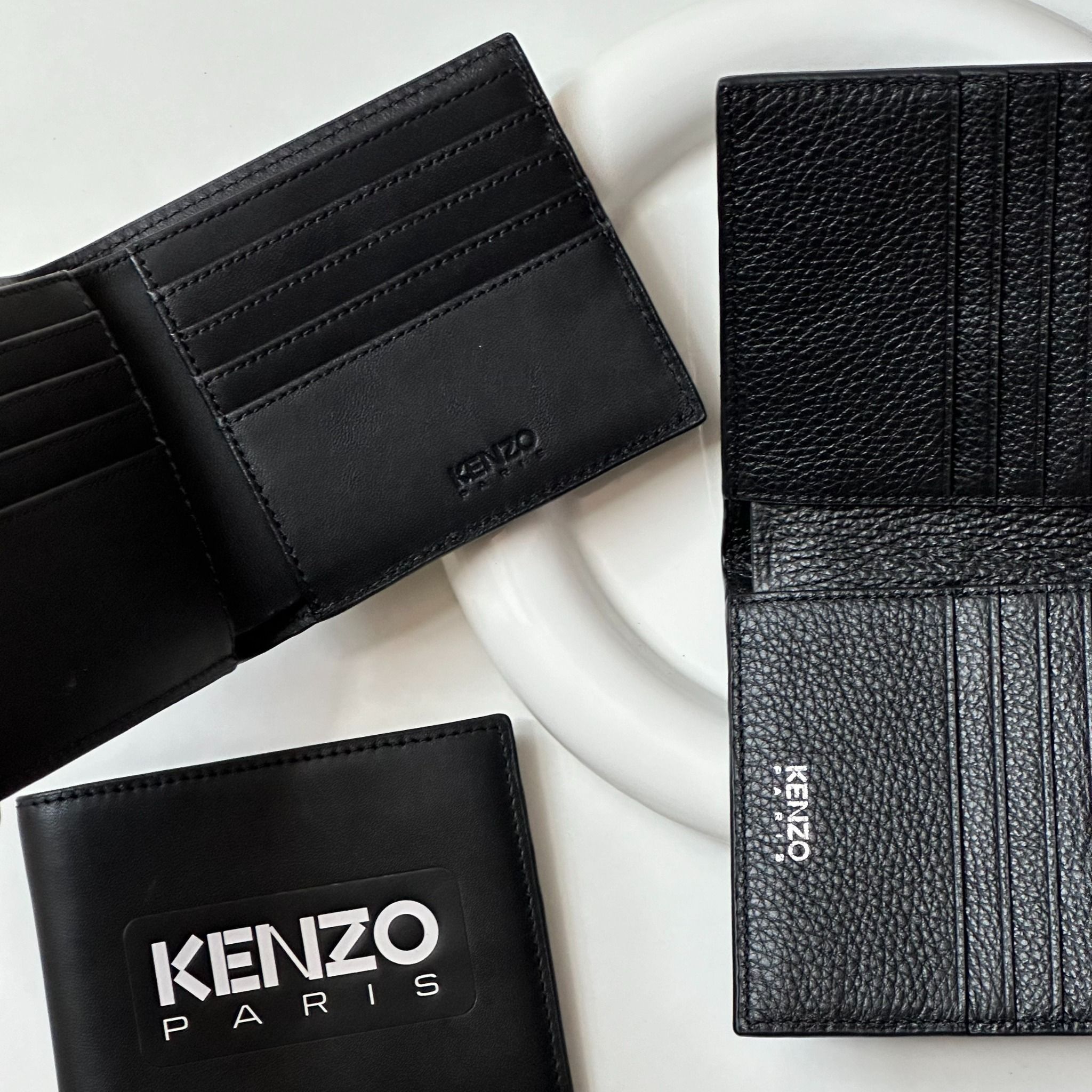  VÍ KENZO ''FW22'' LOGO LEATHER BIFOLT MÀU ĐEN 