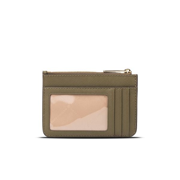  MICHAEL KORS JET SET TRAVEL SMALL SAFFIANO LEATHER COIN POUCH - VÍ MICHAEL KORS NHỎ GỌN MÀU XANH RÊU ''#35F7GTVU1L'' 