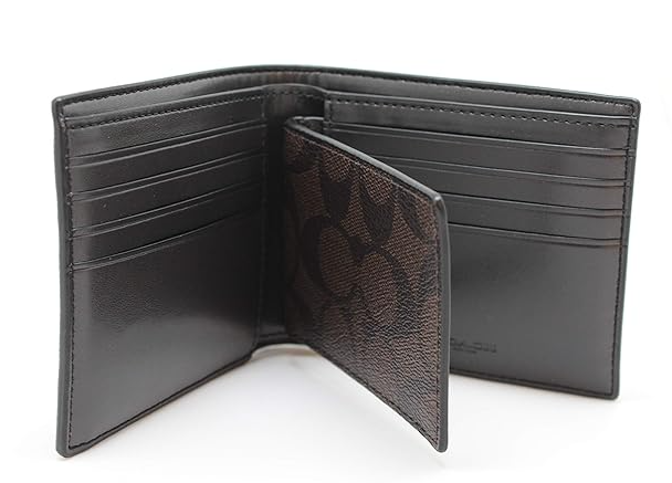 VÍ COACH NAM DẠNG GẬP HỌA TIẾT MONO NÂU 3 TRONG 1 