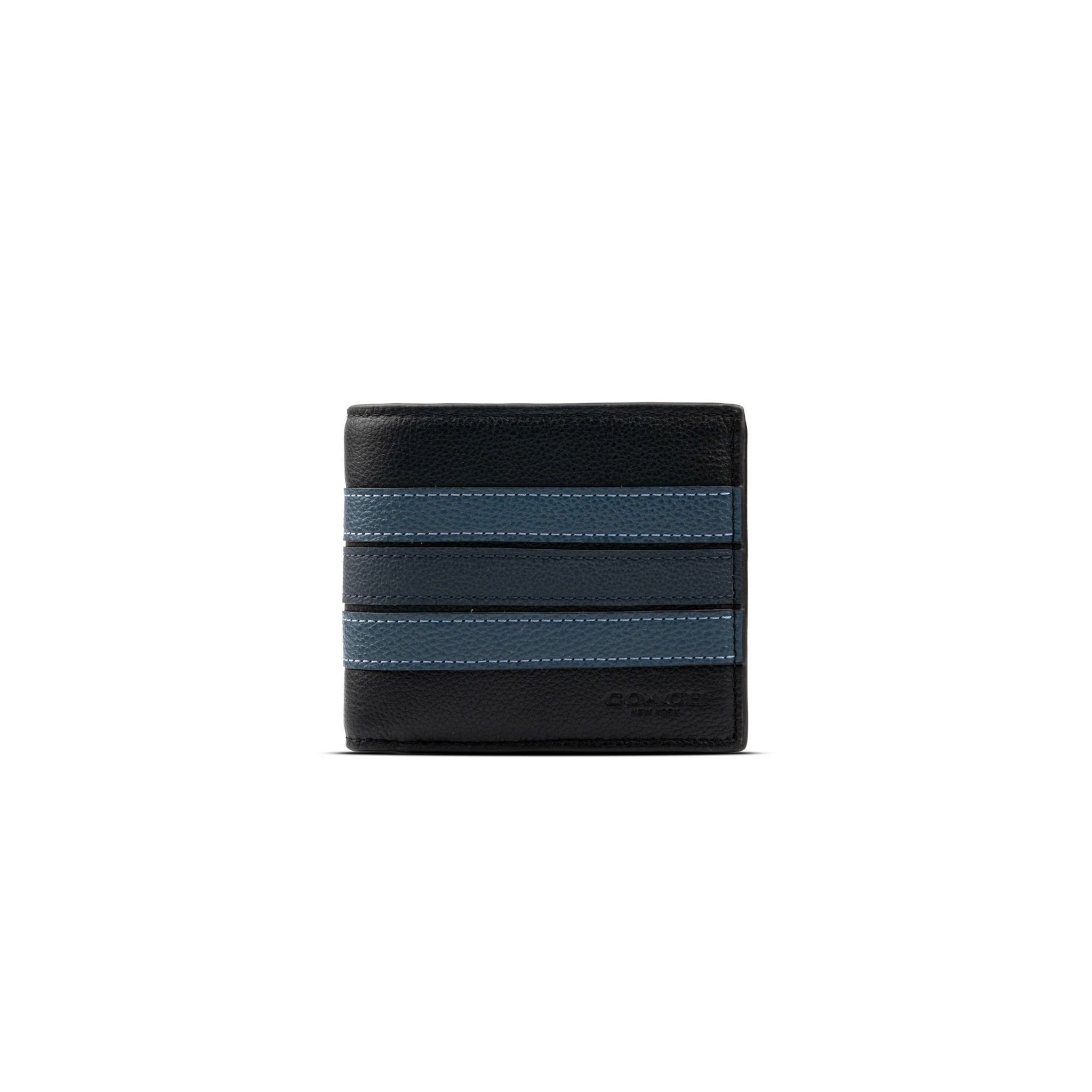  Ví Slim Billfold Wallet With Varsity Stripe Màu Đen Sọc Xanh 