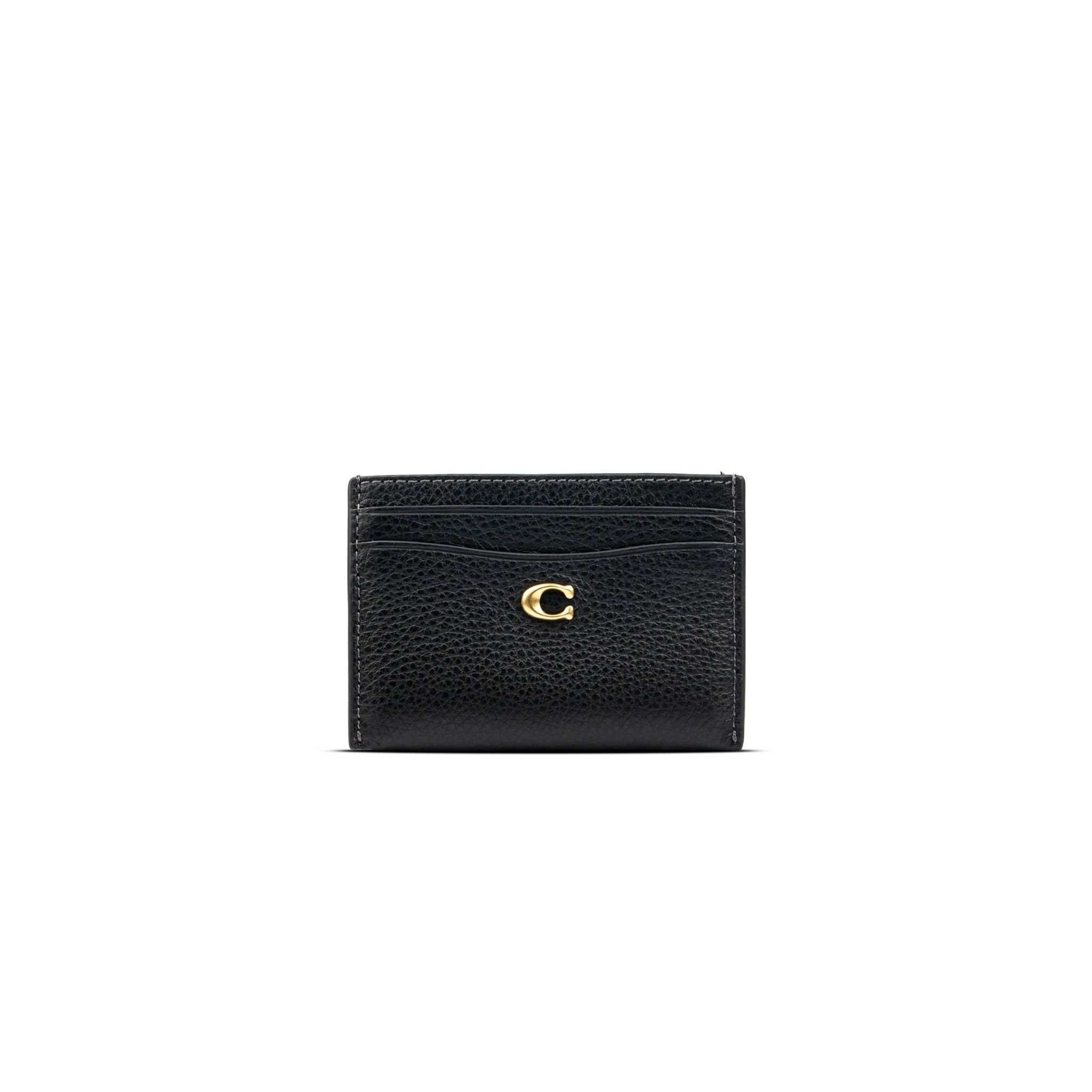  Ví đựng thẻ Card Holder Coach Màu Đen Họa Tiết C Vàng 