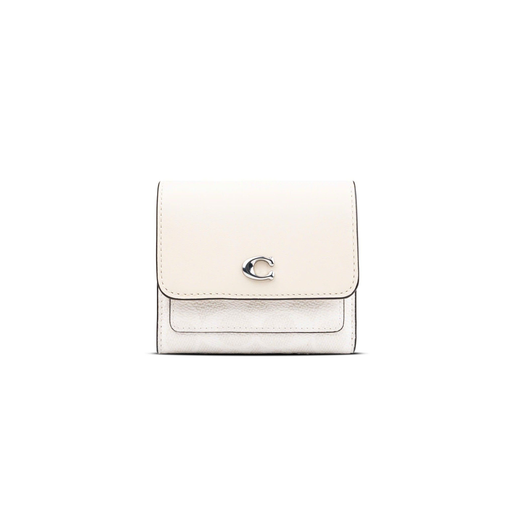 Ví Coach MILA SMALL FLAP WALLET IN SIGNATURE CANVAS Màu Trắng 