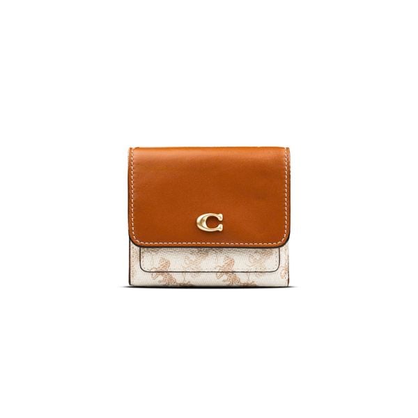  Túi Coach MILA Small Flap Leather Wallet Họa Tiết Xe Ngựa 