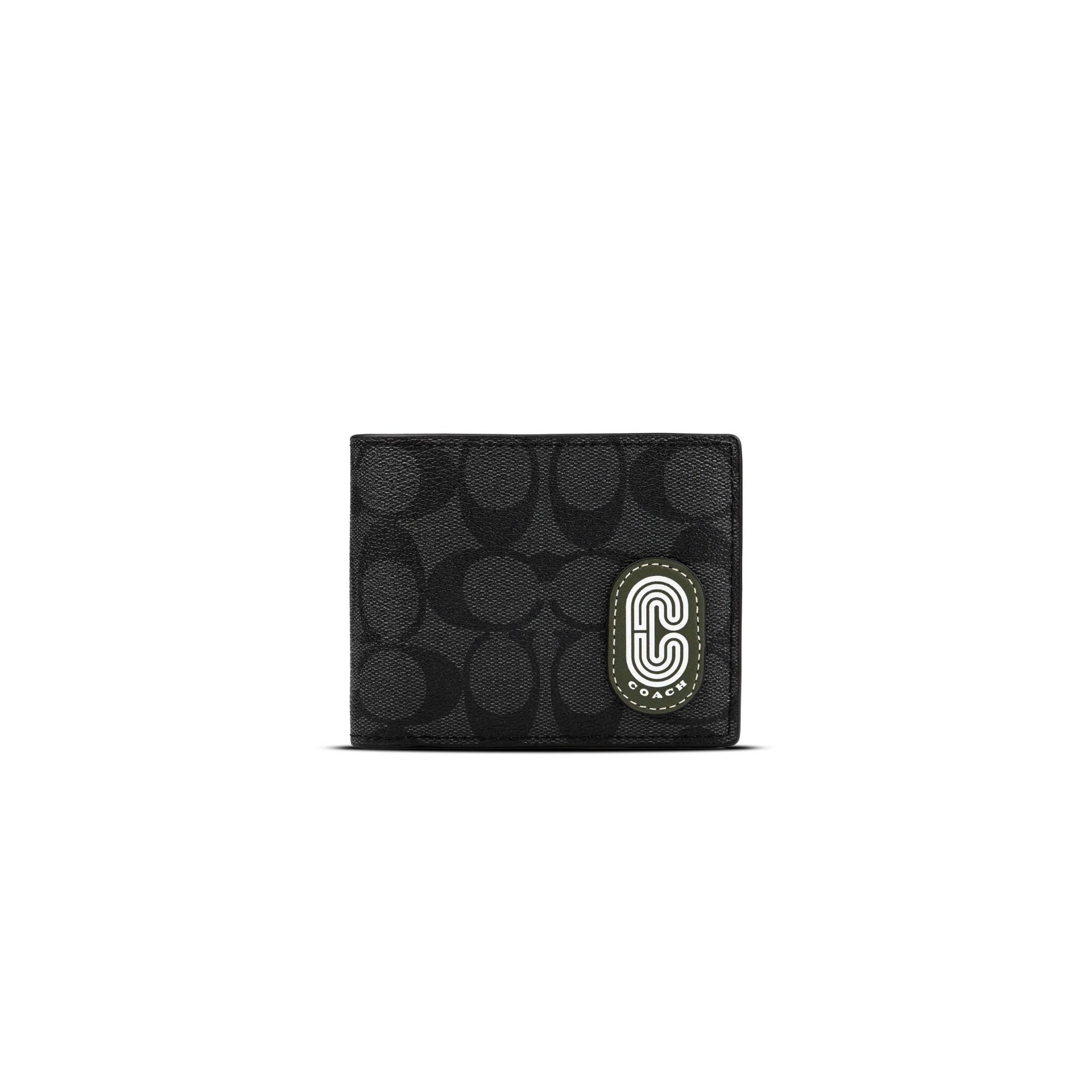  Ví Coach 3 In 1 Signature Canvas ColorBlock Màu Xanh Rêu 